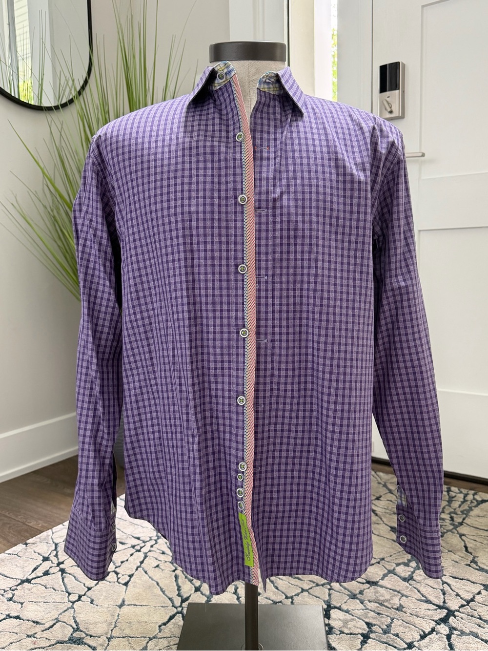 Robert Graham X Purple Check Button-Down Shirt